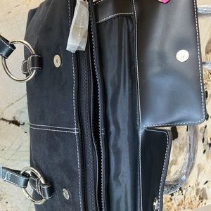 NEW black suede bag- never used